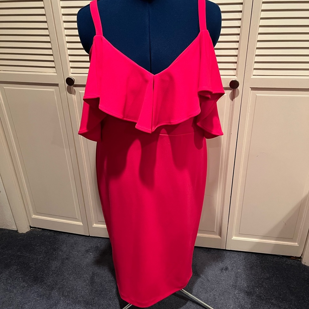 RACHEL Rachel Roy Pink Ruffled Sheath Dress